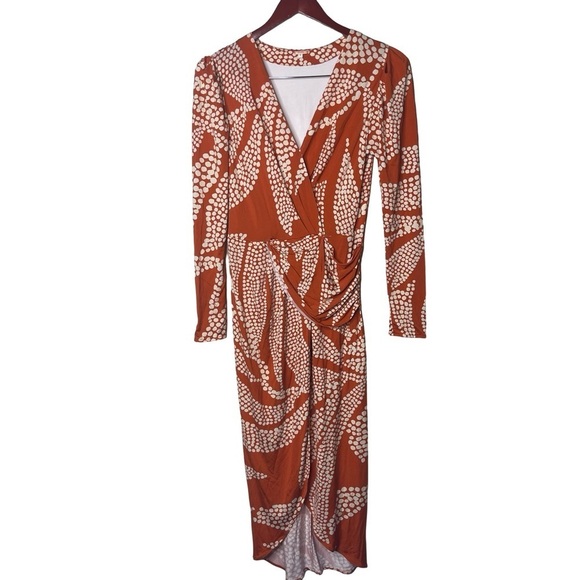 Johanna Ortiz Spice Market Hunter Midi Dress in Orange sz 4 - Picture 3 of 13